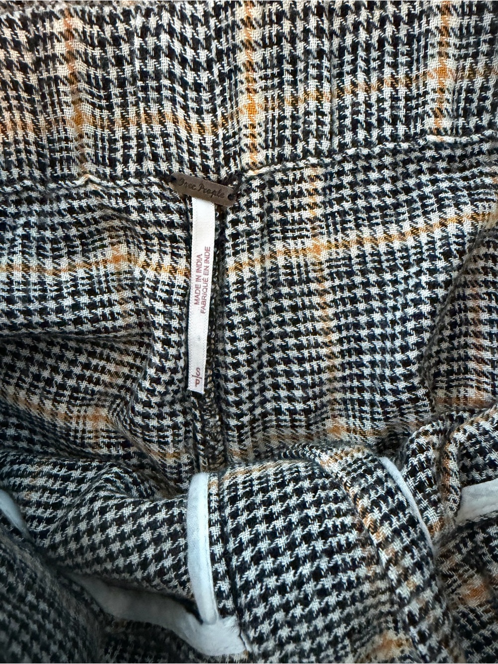 Free People Charlie Plaid Wide Leg Cropped Pants Paperbag Waist Sz S EUC - Picture 8 of 10